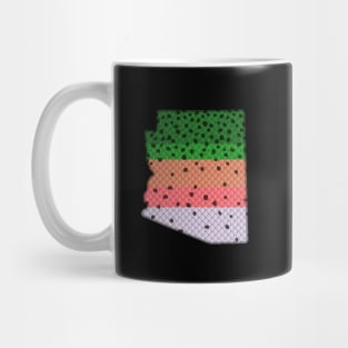 Trout Fishing Rainbow Trout Pattern Arizona State Map Mug